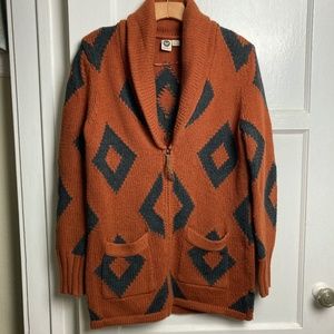 Roxy Orange Oversized Shawl-Collar Sweater